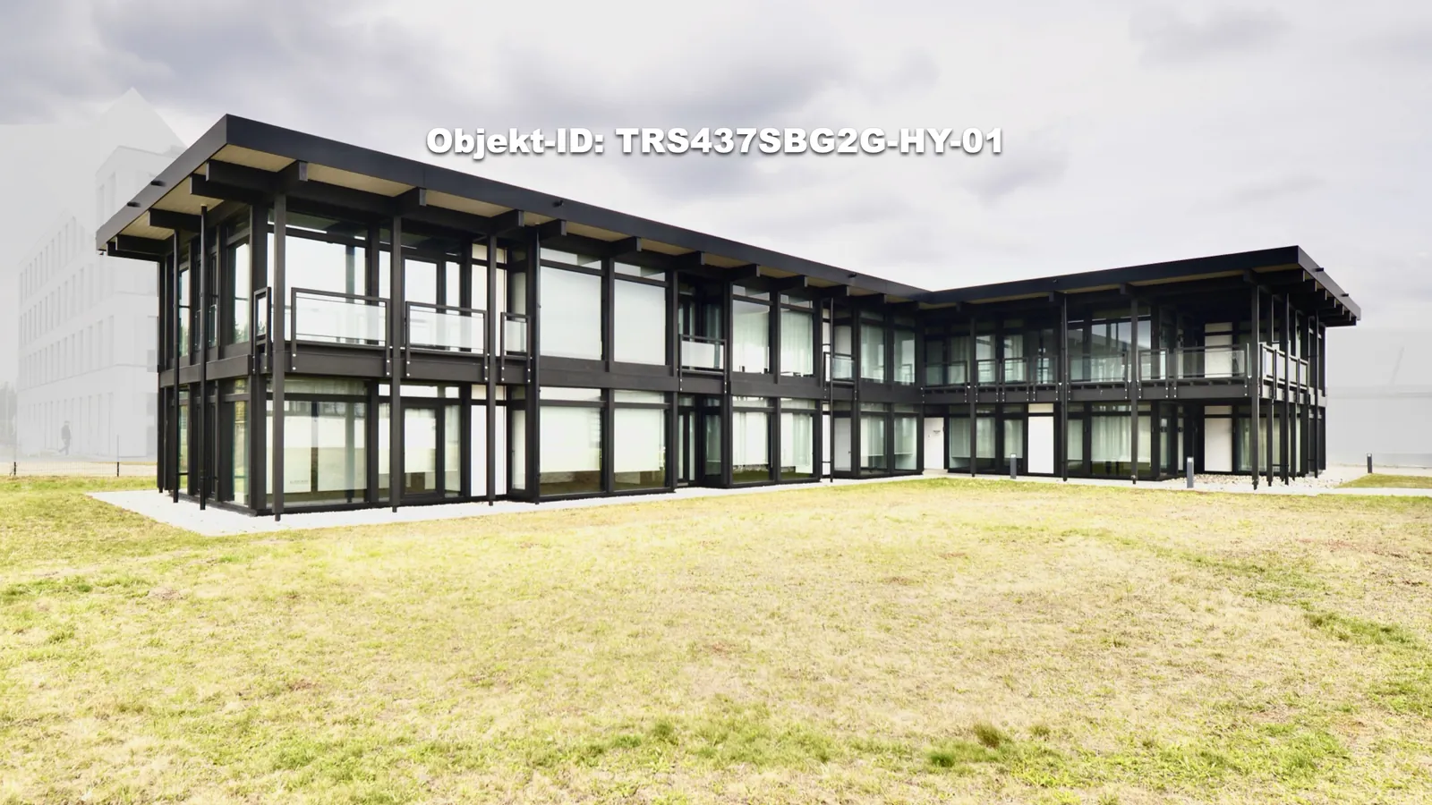 TRS437SBG2G – Edificio per uffici a L su due piani con ampia copertura a sbalzo.